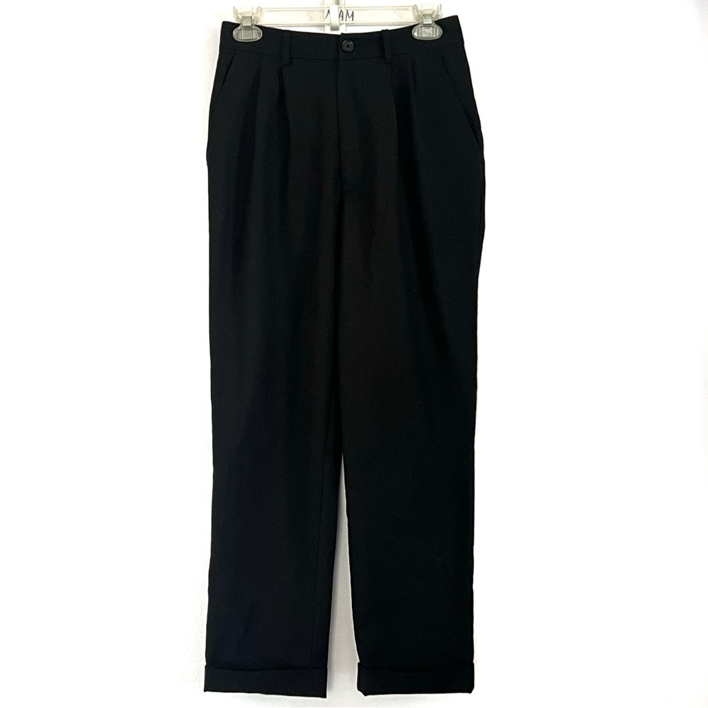 Reformation Black‎ Arie Pleated Cuffed Trouser Pants - 2